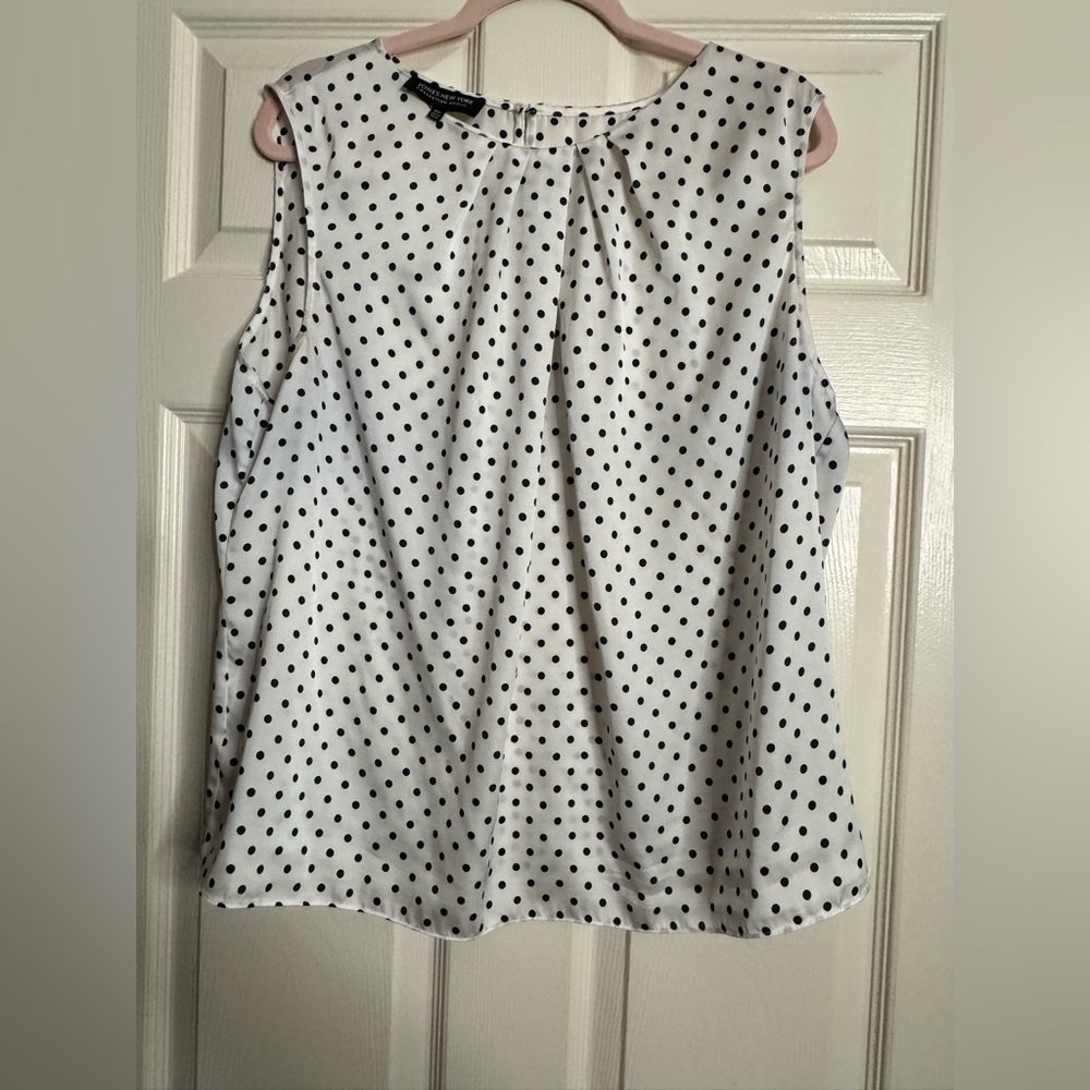 Jones New York Black and White Polka Dot Blouse